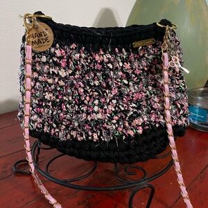 Handmade Black and Pink Women's Bag